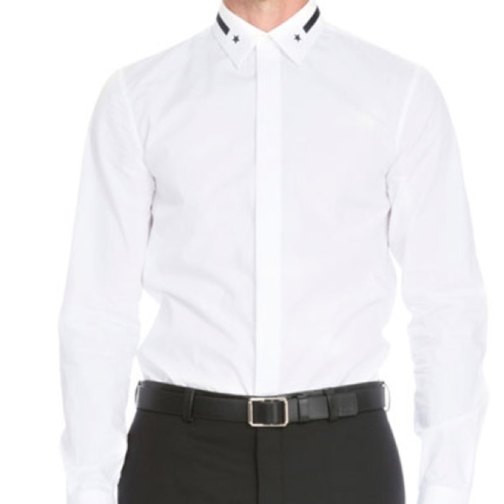 Givenchy Men’s star-stripe white shirt with tag